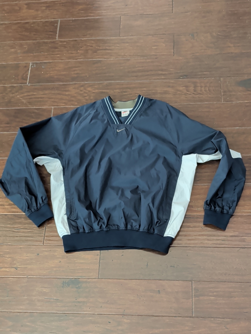 Nike Navy Windbreaker Pullover with Gray Panels
